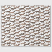 Papier Cadeau Chevaux Brown d'aquarelle (Plat)