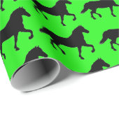 Papier Cadeau Chevaux dansant couleur Arrière - plan personnalis (Coin rond)