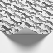 Papier Cadeau Chevaux d'aquarelle noire (Coin)