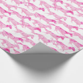 Papier Cadeau Chevaux d'aquarelle rose (Coin)