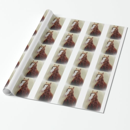 Papier Cadeau Chevaux d'art équin (Déroulé)