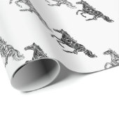 Papier Cadeau Chevaux d'art graphique (Coin rond)