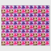 Papier Cadeau Chevaux d'art pop (Plat)