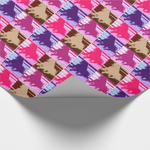 Papier Cadeau Chevaux d'art pop