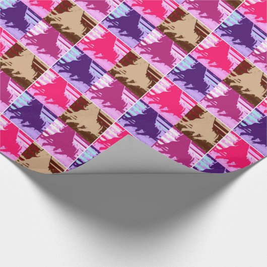 Papier Cadeau Chevaux d'art pop (Coin)