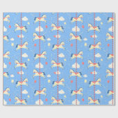 Papier Cadeau Chevaux de carrousel (Plat)