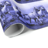 Papier Cadeau Chevaux de course et Lune Bleue (Coin rond)