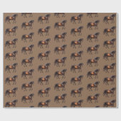 Papier Cadeau Chevaux de Cowboy Brown (Plat)