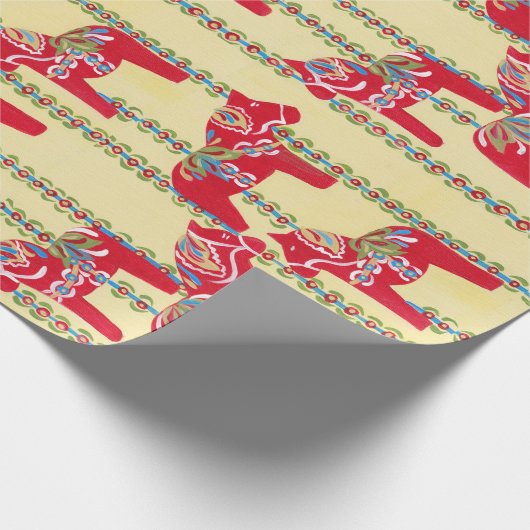 Papier Cadeau Chevaux de Dala (Coin)