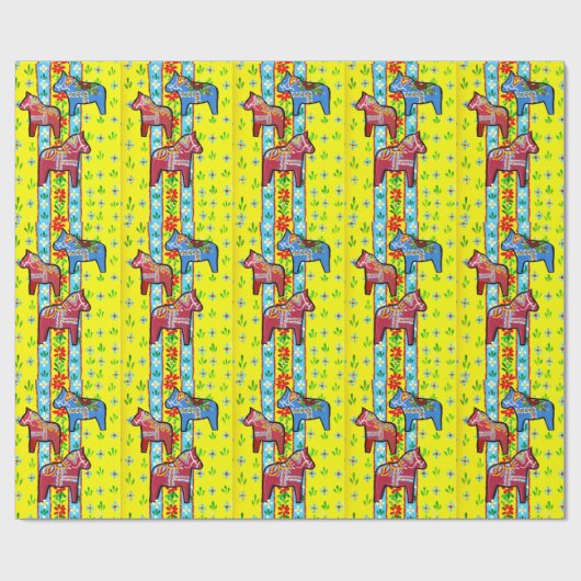 Papier Cadeau Chevaux de Dala (Plat)