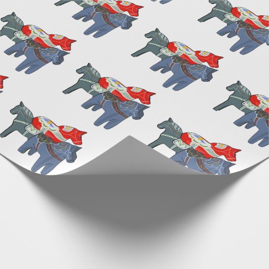 Papier Cadeau Chevaux de Dala (Coin)