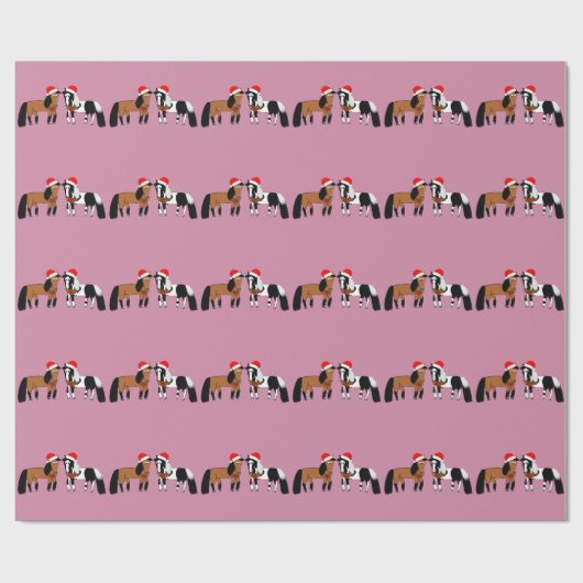 Papier Cadeau Chevaux de Noël (Plat)