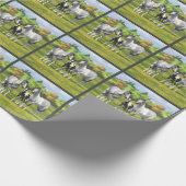 Papier Cadeau Chevaux De Peinture Gris De Pâte De Poisson En Été (Coin)