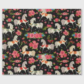 Papier Cadeau Chevaux décoratifs (Plat)