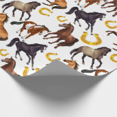 Papier Cadeau Chevaux et chaussures de cheval collage motif (Coin)