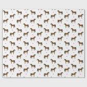 Papier Cadeau Chevaux et Coeurs roses (Plat)