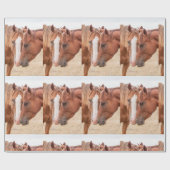 Papier Cadeau Chevaux étourdissant dans un pâturage (Plat)