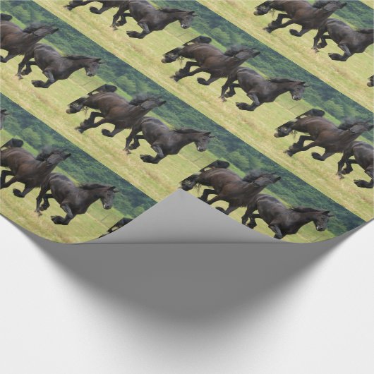 Papier Cadeau Chevaux frisons (Coin)