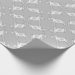 Papier Cadeau Chevaux noir et blanc