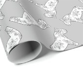 Papier Cadeau Chevaux noir et blanc (Coin rond)