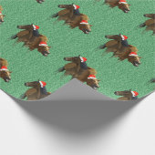 Papier Cadeau Chevaux noirs et caramel portant le chapeau de Pèr (Coin)
