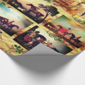 PAPIER CADEAU CHEVAUX PEINTURES D'ART FIN, CHAUSSURES PARCHEMENT (Coin)