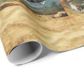 PAPIER CADEAU CHEVAUX PEINTURES D'ART FIN PARCHEMENT, CHAUSSURES (Coin rond)