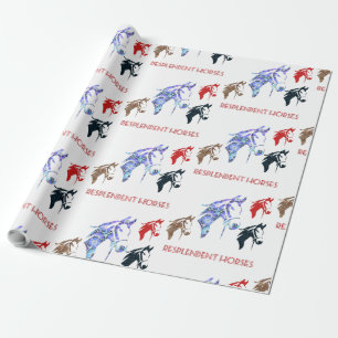 Papier Cadeau chevaux resplendissants