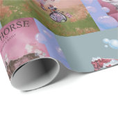 Papier Cadeau chevaux se baignant (Coin rond)
