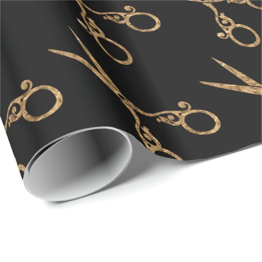 Papier Cadeau Cheveux (or) (Coin rond)