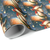 Papier Cadeau Chèvre de Noël 2 (Coin rond)