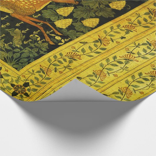 Papier Cadeau CHÈVRE FLEUVE, FLEURS CHESTNUT TREE vert Jaune (Coin)