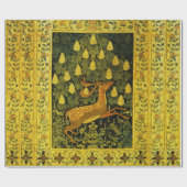 Papier Cadeau CHÈVRE FLEUVE, FLEURS CHESTNUT TREE vert Jaune (Plat)