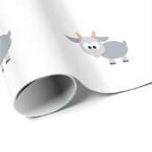 Papier Cadeau Chèvre grise adorable (Coin rond)