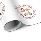 Papier Cadeau Chèvre Noël Chèvres Animaux d'hiver (Coin rond)