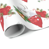 Papier Cadeau Chèvre Saanen Avec Esprit De Vacances (Coin rond)