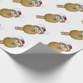 Papier Cadeau Chèvre utilisant un chapeau de Père Noël (Coin)
