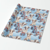 Papier Cadeau Chèvres et cadeaux de Noël (Déroulé)