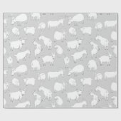 Papier Cadeau Chèvres jouant - gris (Plat)
