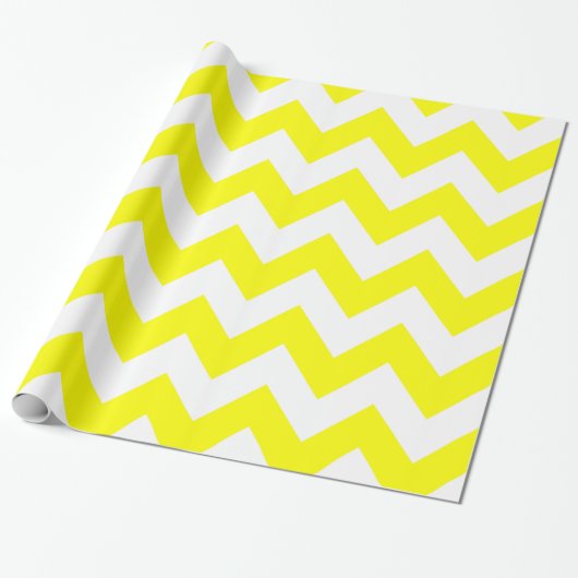 Papier Cadeau Chevron audacieux jaune (Déroulé)