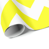 Papier Cadeau Chevron audacieux jaune (Coin rond)