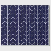 Papier Cadeau Chevron blanc sur chic moderne de bleu marine (Plat)