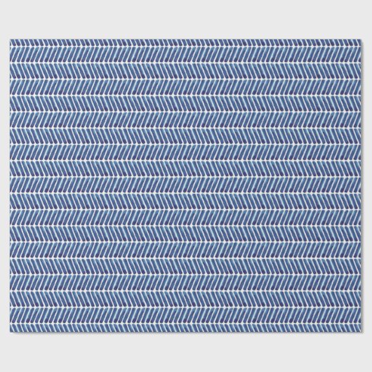 Papier Cadeau chevron bleu aquarelle. Motif de zigzag de la mari (Plat)