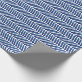 Papier Cadeau chevron bleu aquarelle. Motif de zigzag de la mari (Coin)