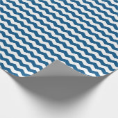 Papier Cadeau Chevron Bleu Et Blanc (Coin)