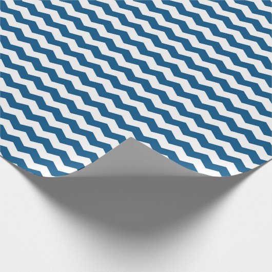Papier Cadeau Chevron Bleu Et Blanc (Coin)