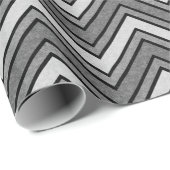Papier Cadeau chevron croquis gris et noir (Coin rond)