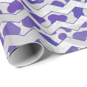 Papier Cadeau Chevron Dalmatien violet et blanc (Coin rond)
