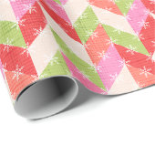 Papier Cadeau Chevron de Noël festif (Coin rond)