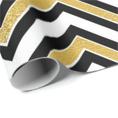 Papier Cadeau Chevron Doré  (Coin rond)